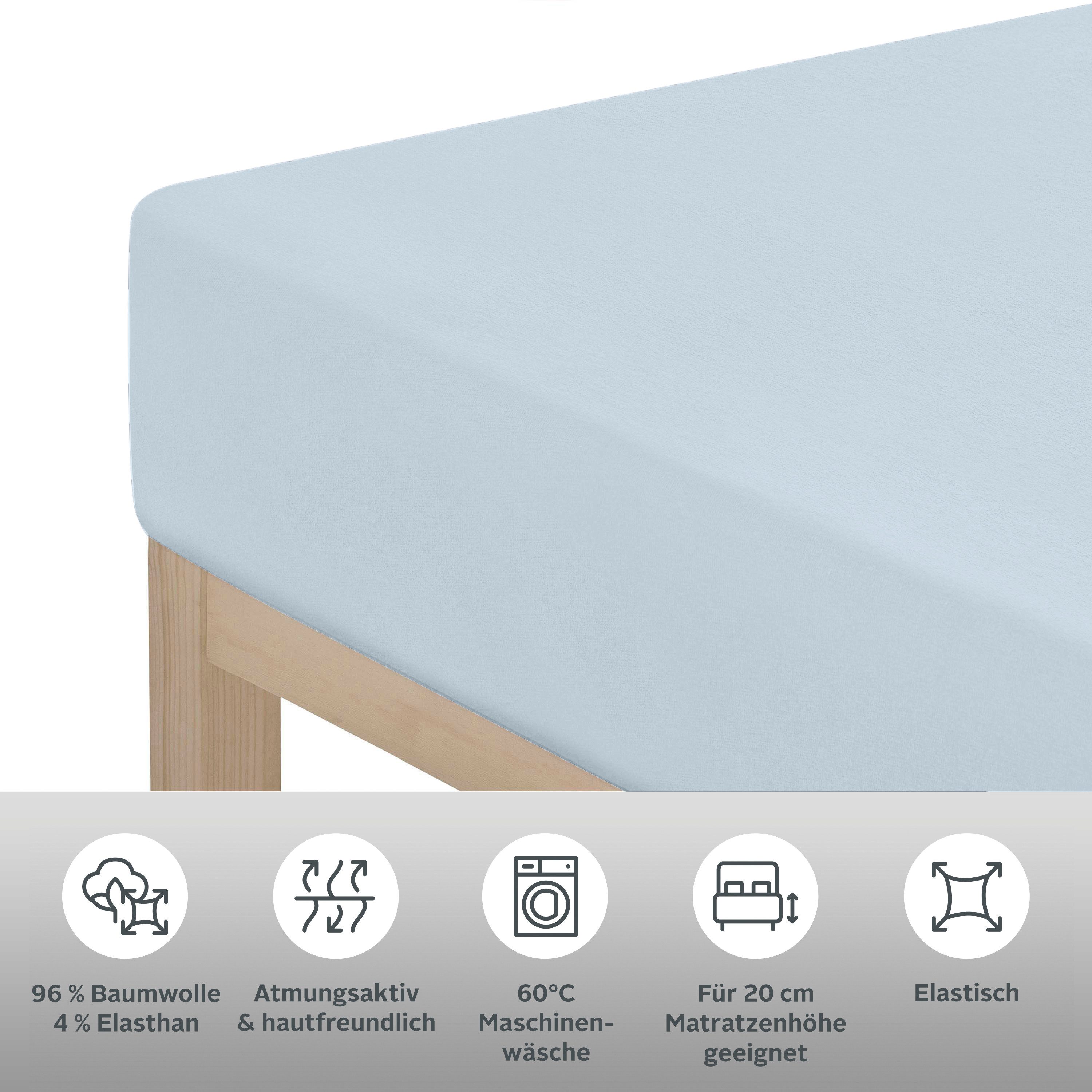 OTTO home Spannbettlaken Cremona, in den Qualitäten (Jersey: 145g/m², PREMIUM Biber: 155g/m), Jersey-Elasthan, Gummizug: rundum, (1 Stück), aus Baumwolle, Größe ab 90x200 cm