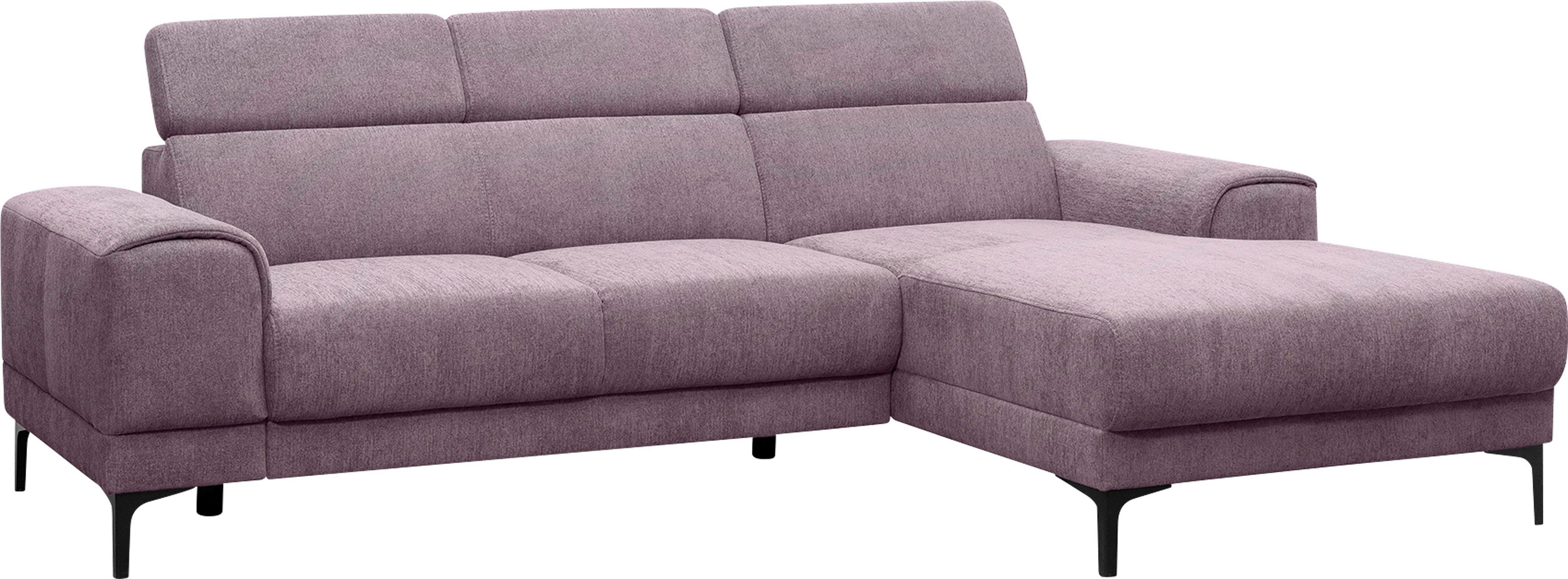 exxpo - Sitztiefenverstellung, wahlweise fashion Ecksofa Ophelia, Raum stellbar frei im sofa 3 Kopfstützen
