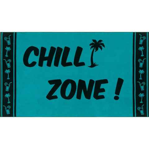 Delindo Lifestyle Strandtuch Tropical chillzone, Baumwolle (1-St), Jacquard-gewebtes Motiv XXL