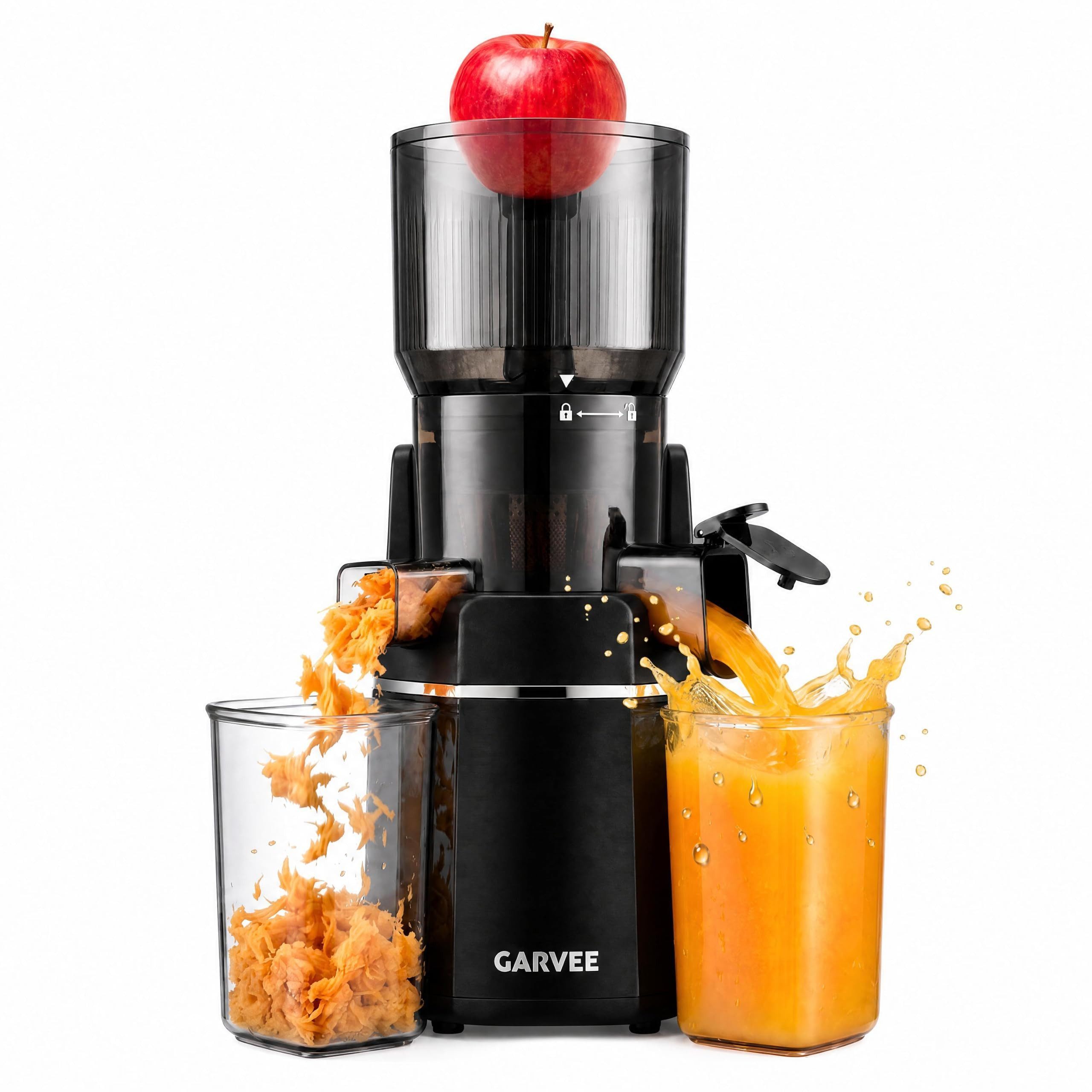 GarveeMore Entsafter Kaltpress-Entsafter leiser Motor für Obst & Gemüse
