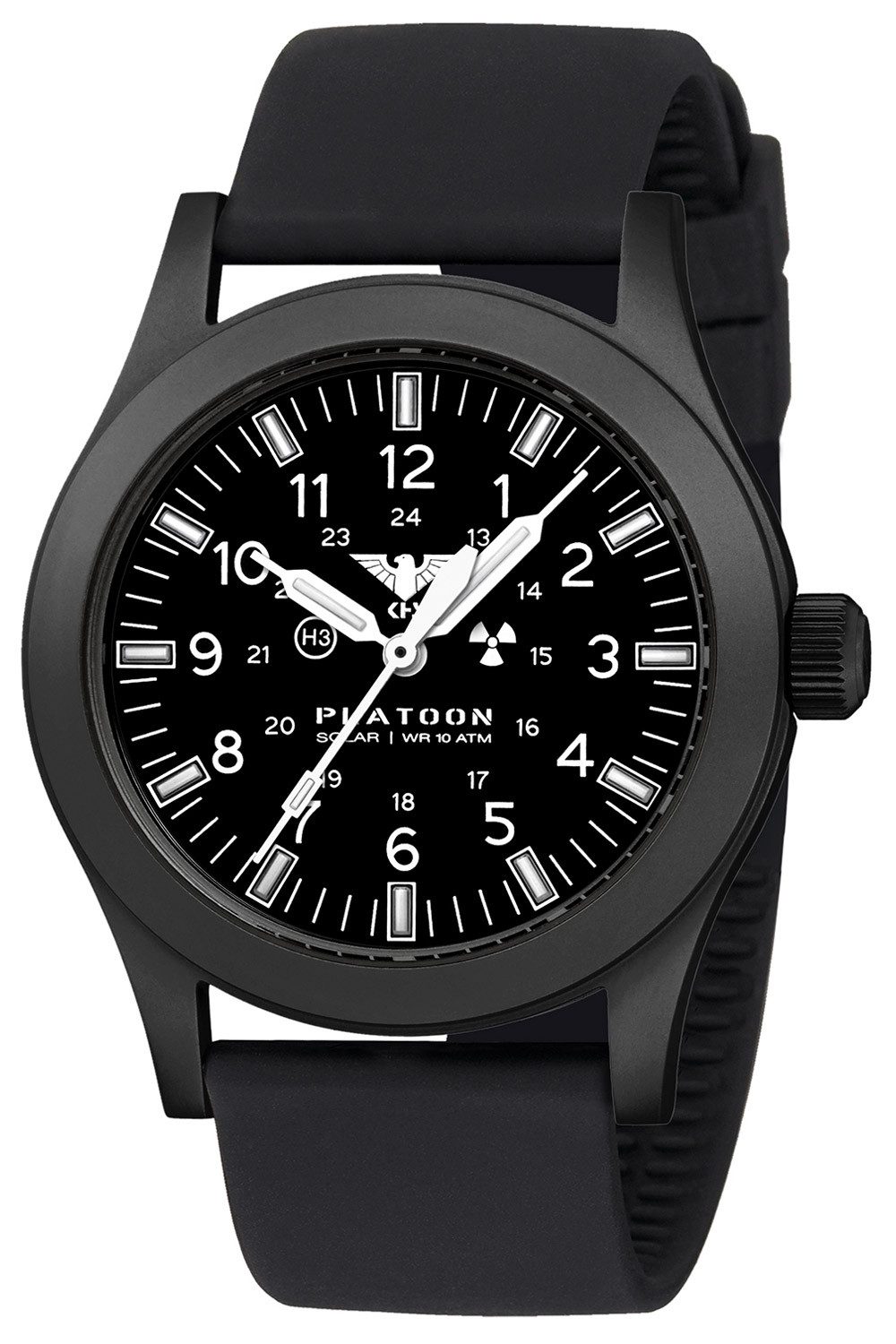 KHS Solaruhr PLABSSF.SB, Herrenuhr Platoon Solar Silikon Schwarz