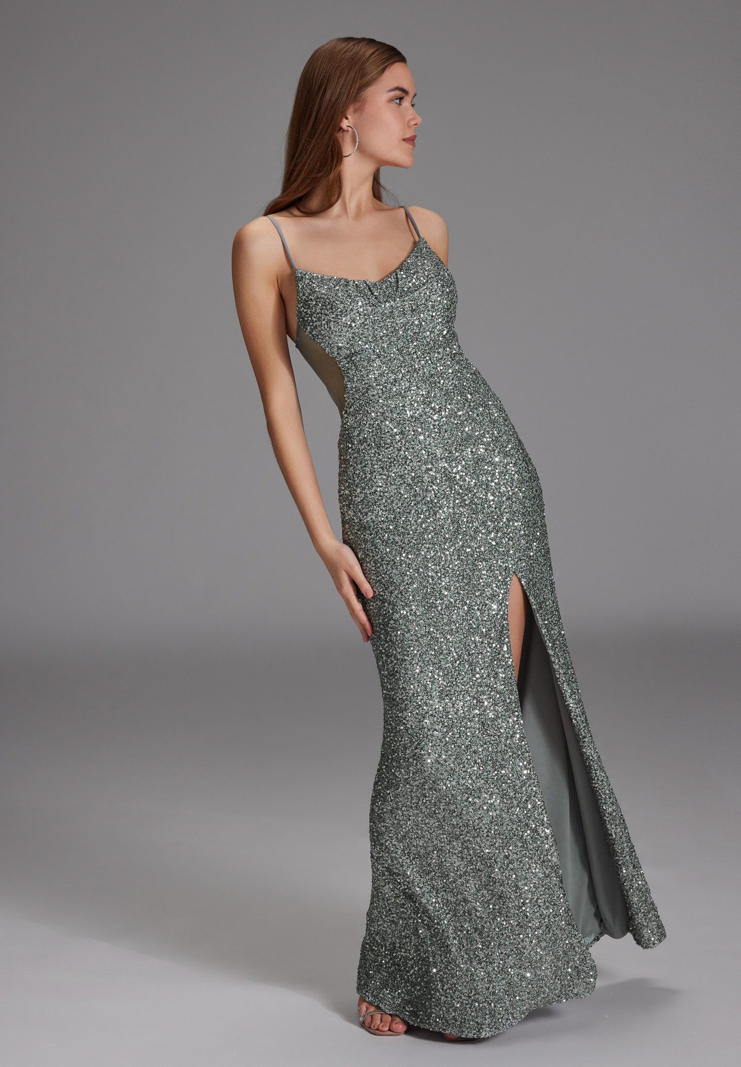 Hey Kyla Abendkleid - Slipdress mit transparenter Rückenpartie Figurbetonte Passform