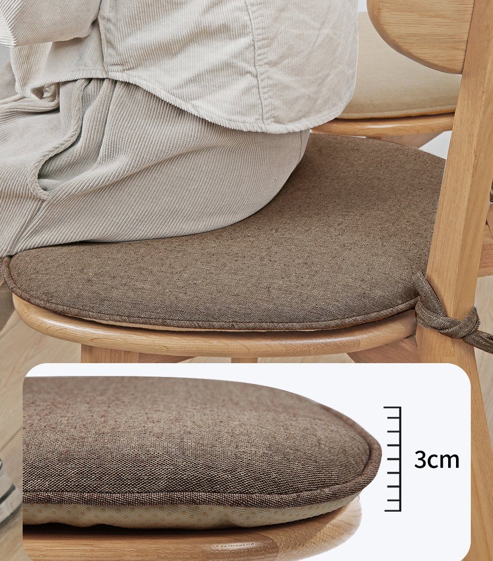 Stuhlauflagen 43x41x35cm mit Stuhlkissen Rutschfestes Sitzkissen Bändern FELIXLEO