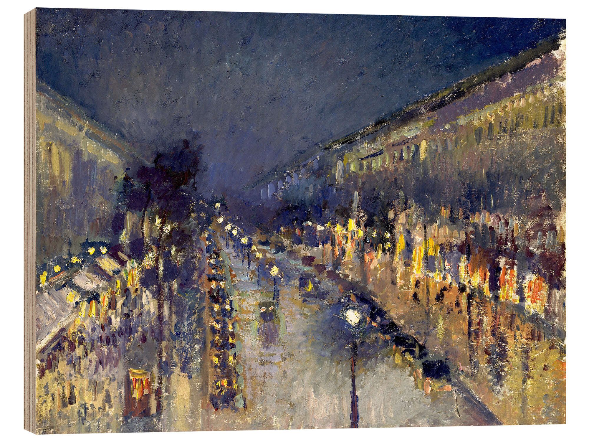 Posterlounge Wandbild Boulevard Montmartre bei Nacht, Camille Pissarro, erhältlich als Poster, Leinwandbild, Wandsticker oder Acrylglasbild