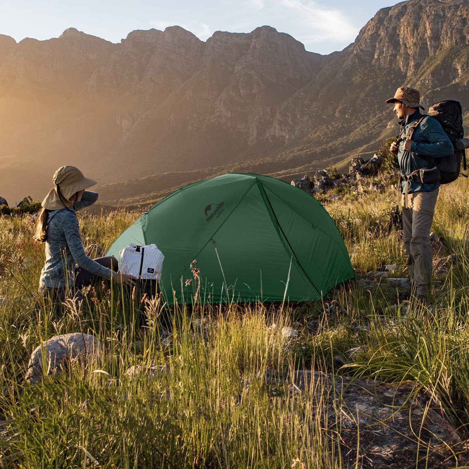 Klettern, 2, für Naturehike Ultraleichtes cm Wasserdicht x 210 Zelt Rucksackreisen Kuppelzelt 85 Waldgrün und 95 Camping Personen: x