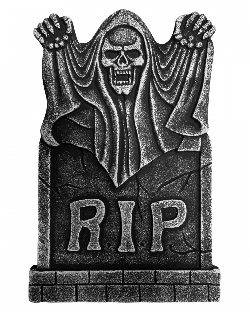 Reaper Skelett Halloween Grabstein Horror-Shop 55 mit Dekofigur Phantom