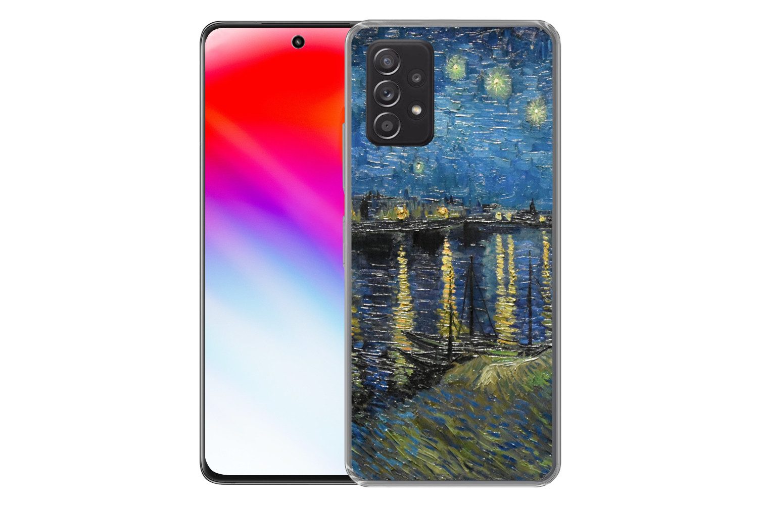 MuchoWow Handyhülle für Samsung Galaxy A33 5G Sternennacht über der Rhone - Van Gogh - Kun, Smartphone-Bumper, Print, Handy Schutzhülle Dünn