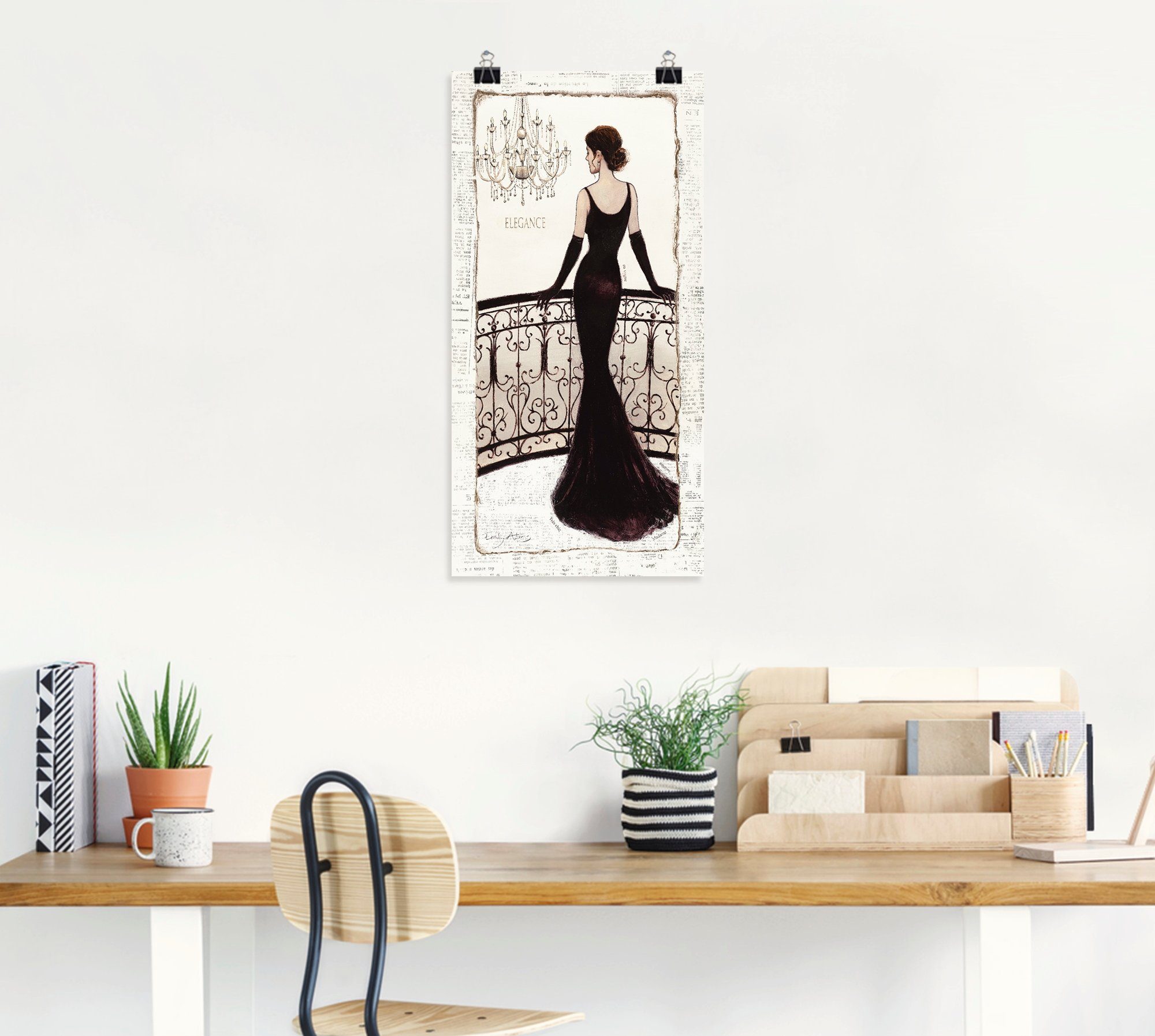 Artland Wandbild Die schöne in Schwarz, Frau (1 St), als Leinwandbild, Poster in verschied. Größen