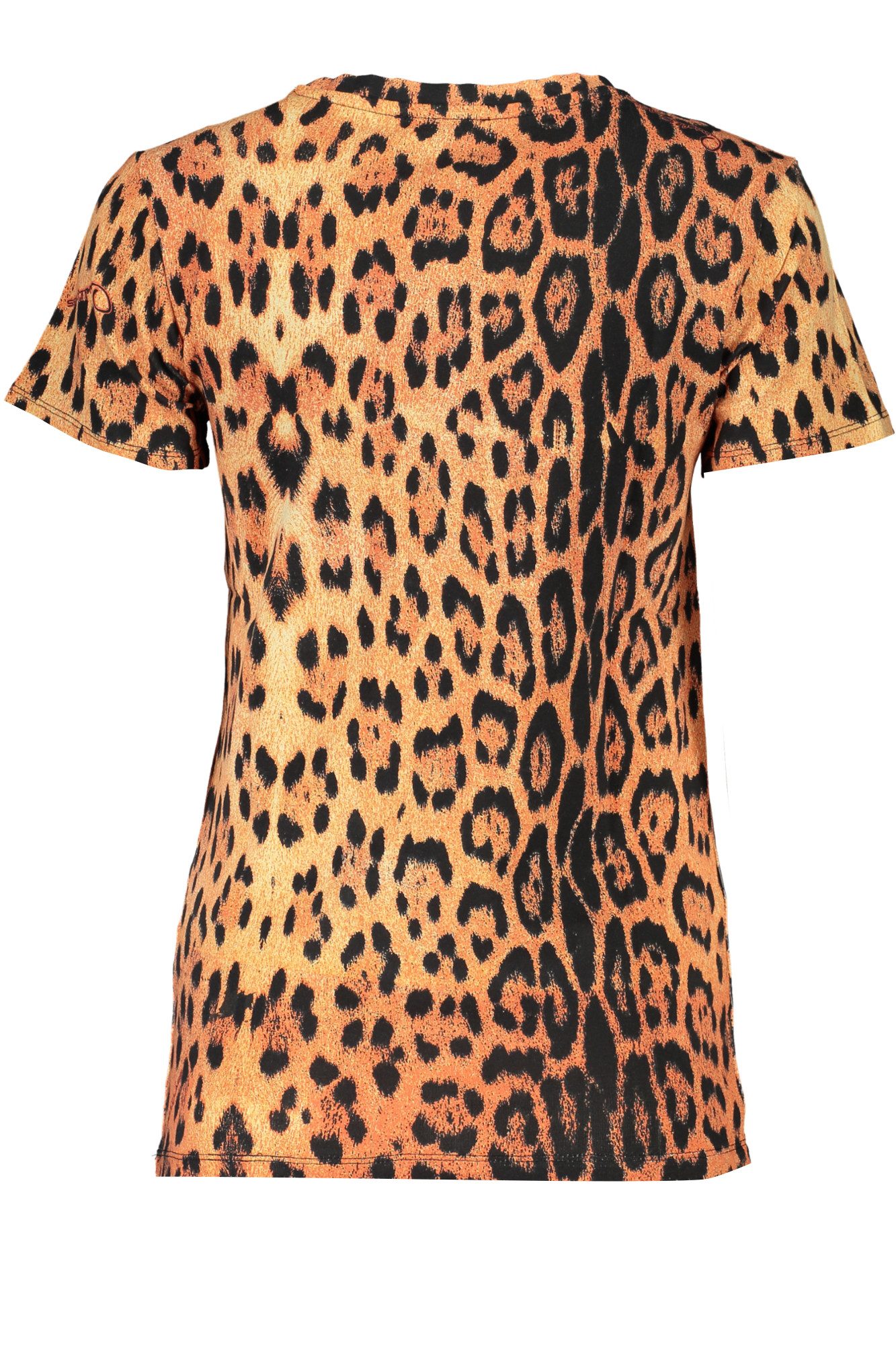Cavalli Class T-Shirt Trendiges Damen T-Shirt: Orange, Rundhals, Muster