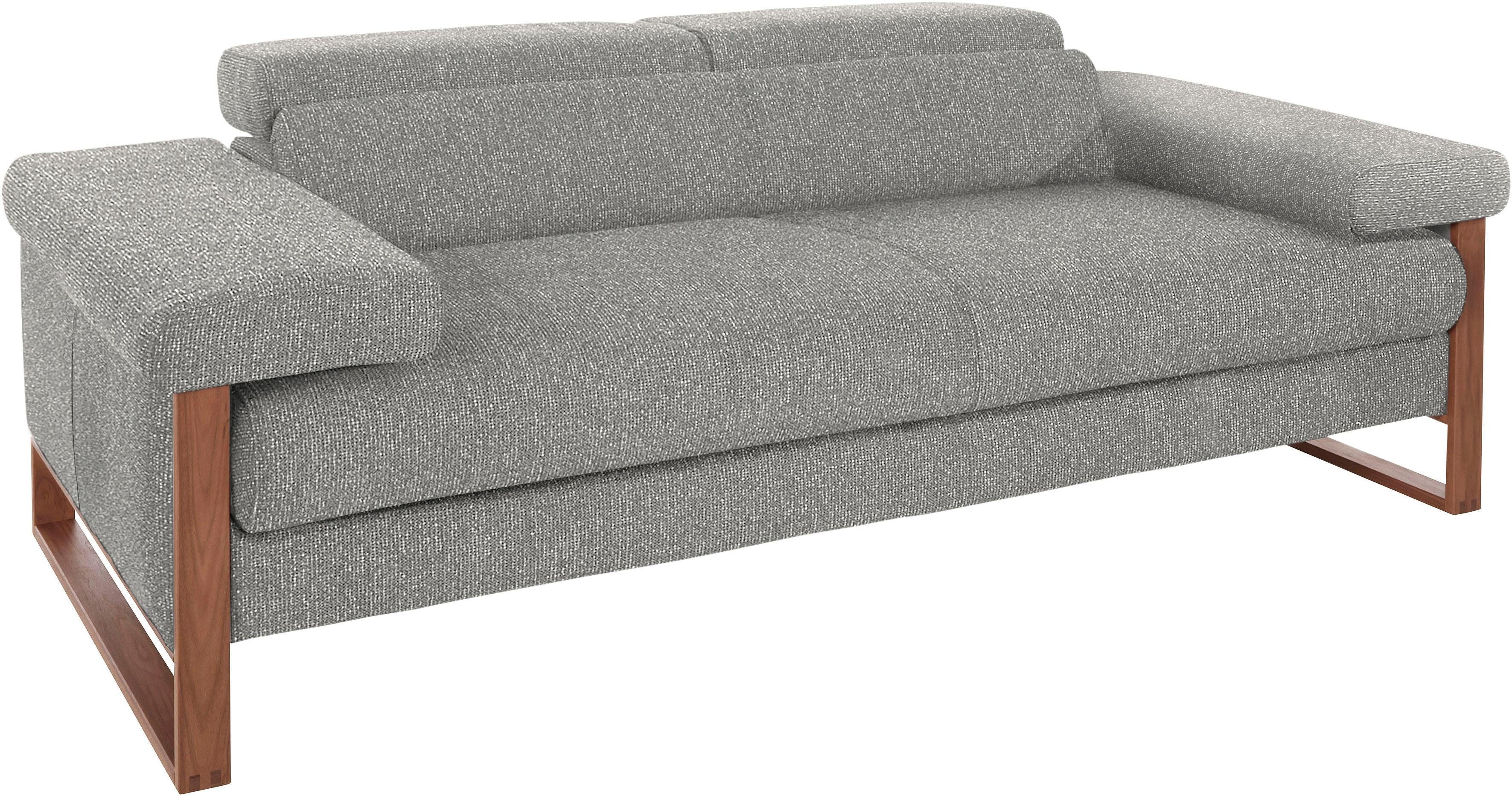 W.SCHILLIG 2-Sitzer finn, German Design Award 2016, Fußgestell Nussbaum natur, Breite 210 cm