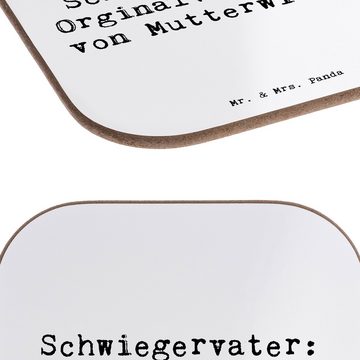 Mr. & Mrs. Panda Getränkeuntersetzer Mutterwitze Original - Weiß - Geschenk, Muttertag, Getränkeuntersetze, 1-tlg., Innovative Designs