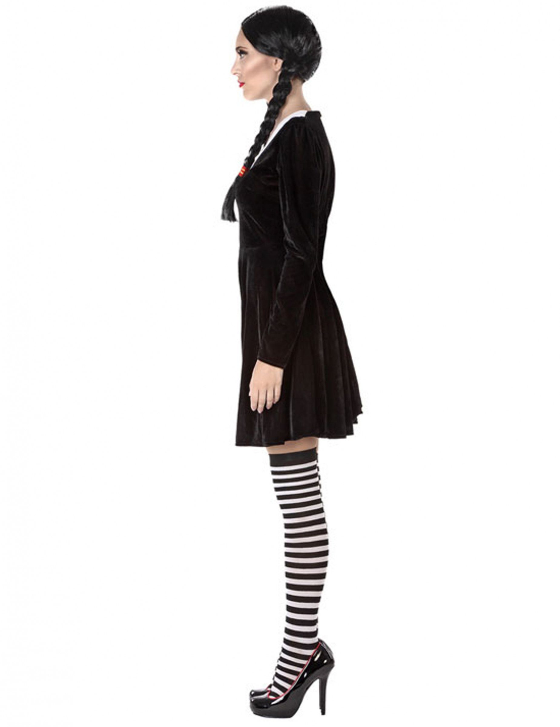 atosa Kostüm Gothic-Schülerin Damenkostüm Halloween schwarz-weiss