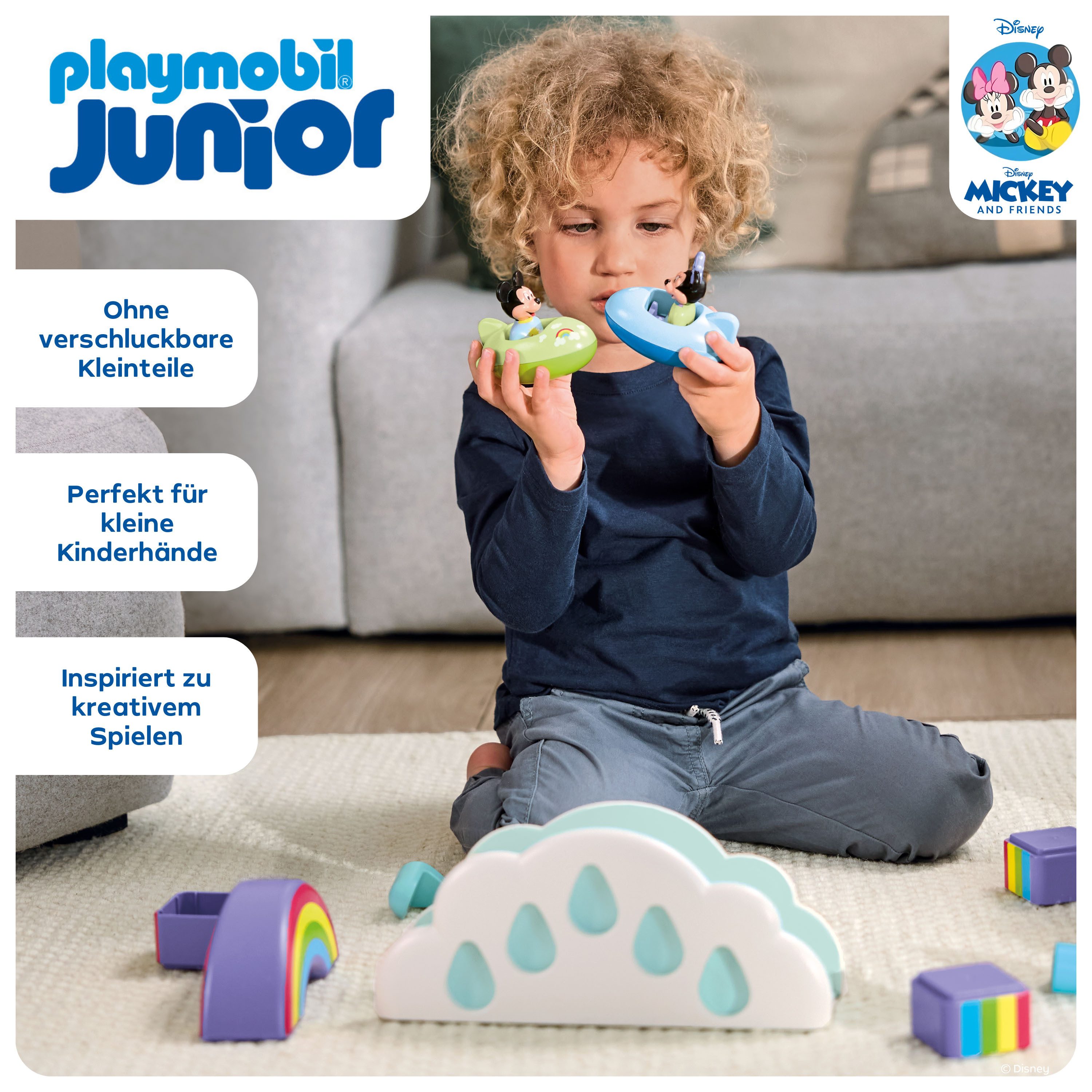 Playmobil® Mickys & Minnies Wolkenflug (71697), JUNIOR & Disney Konstruktions-Spielset, (7 St), Made in Europe