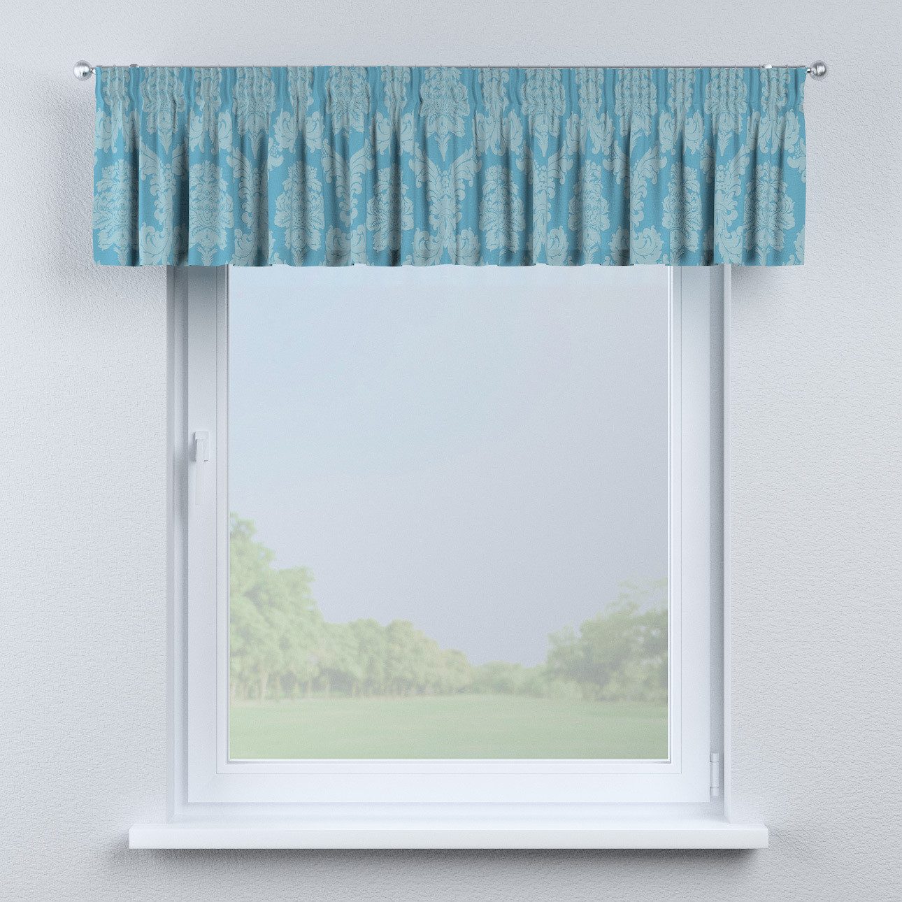 Kurzgardine mit Kräuselband, hellgrau, 130 x 40 cm, Damasco (613-81) günstig online kaufen