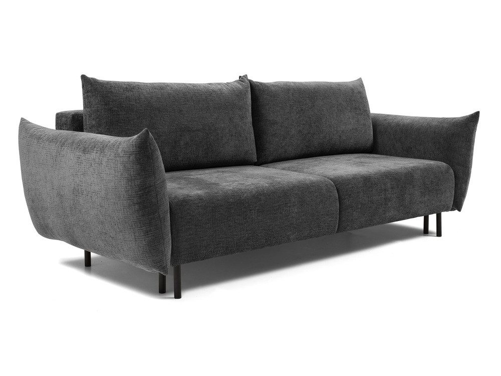Goldstoff Sofa "FIDES" für Relaxen mit Bettkasten und Schlaffunktion DL 145x200 cm, Relax-Sofa mit Stauraum und ausziehbarer Schlaffunktion