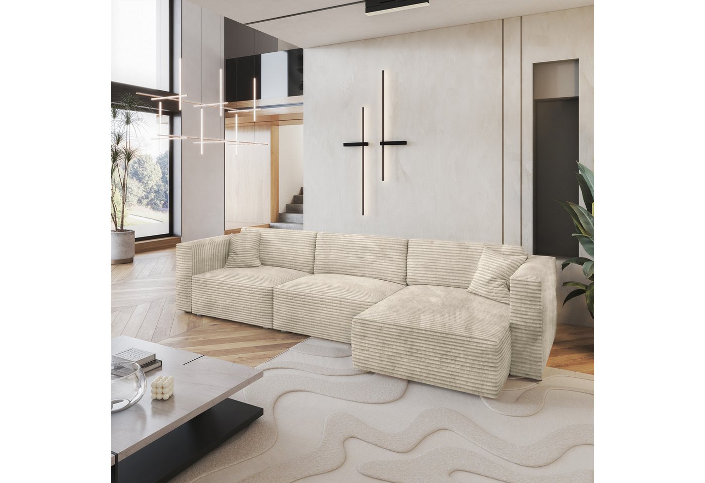 Masseno Ecksofa TOLMO mit Schlaffunktion L-Form, Sofa mit Bettkasten