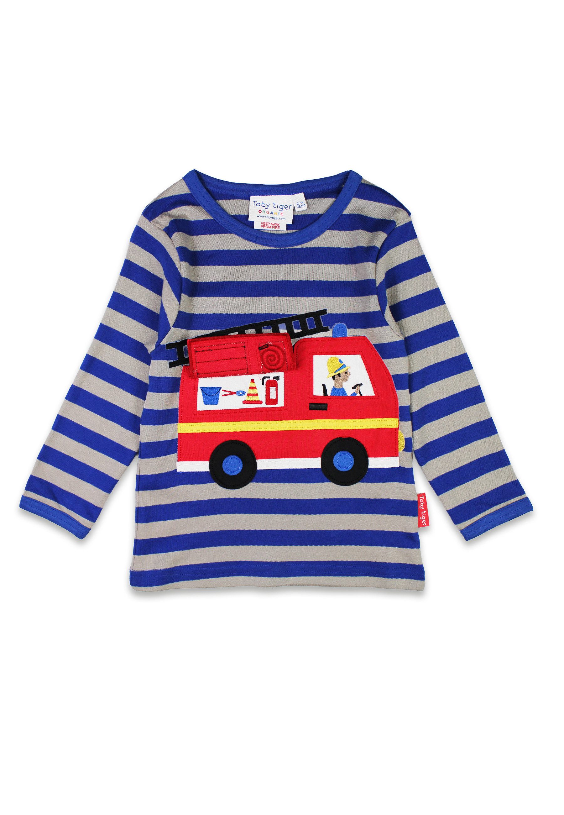 Toby Tiger Langarmshirt Langarmshirt mit Feuerwehr Applikation