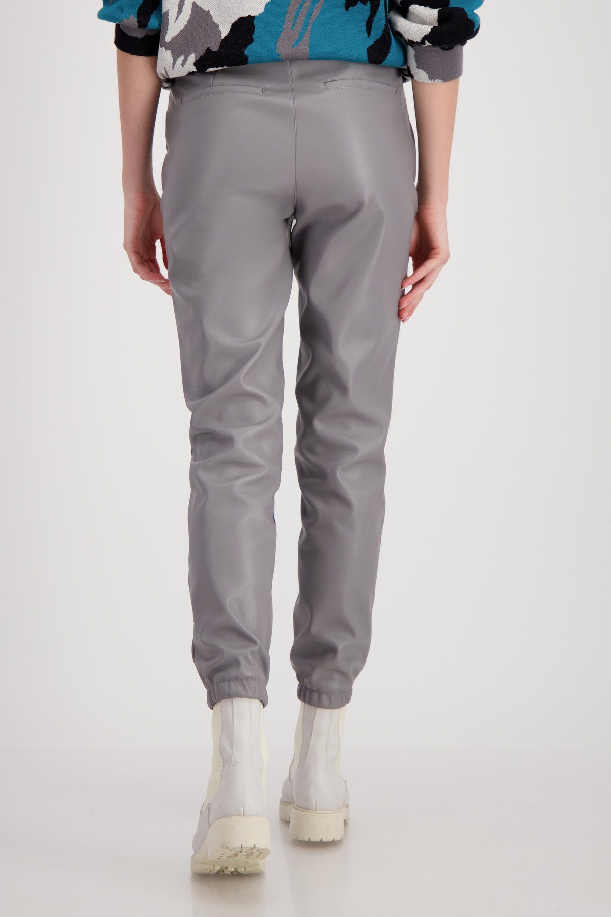 Monari Stoffhose Lederimitat Hose mit Teilungsnaht