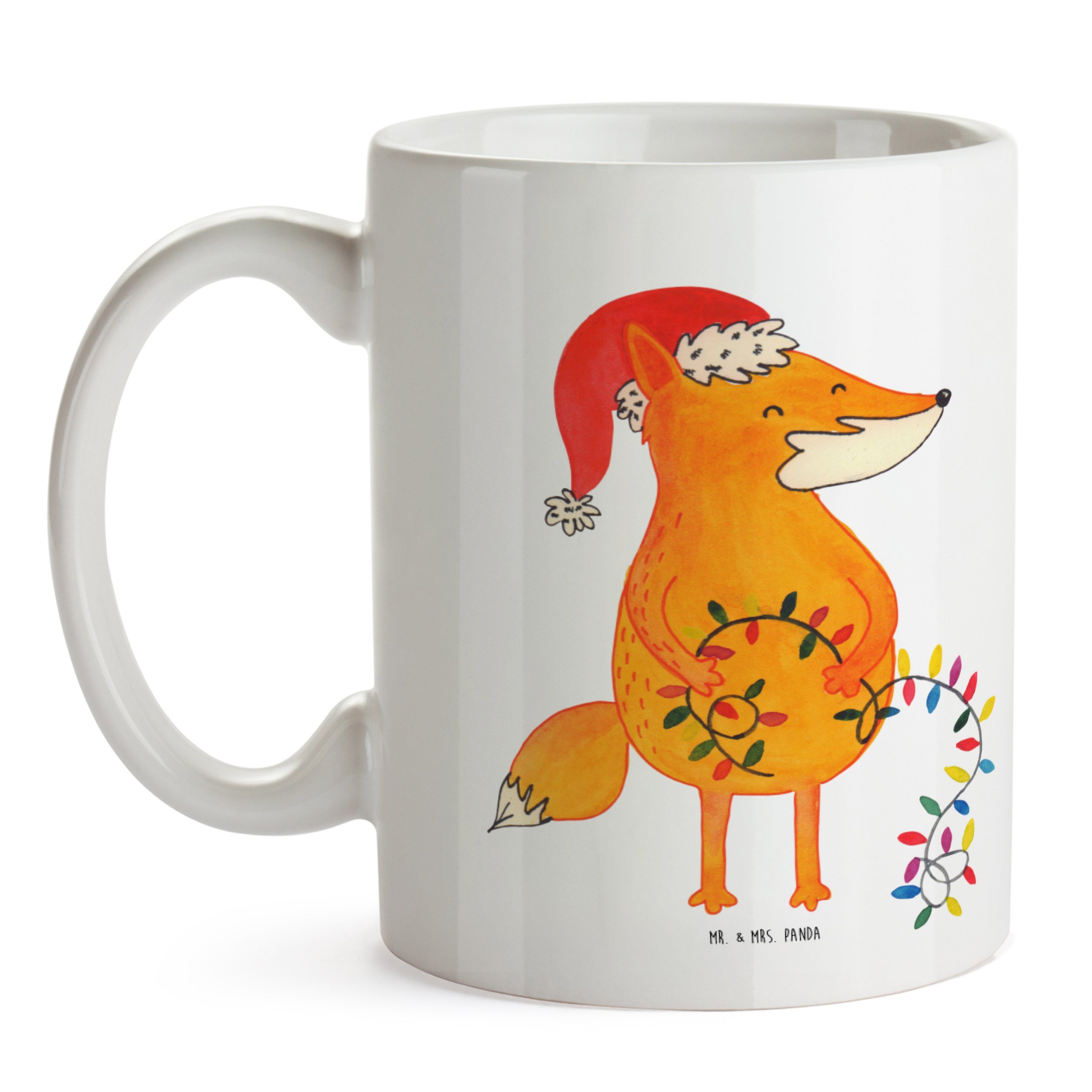 Keramik Weihnachten Tasse, Panda Weihna, Fuchs - Motive, Tasse Weiß Tasse - Mrs. Mr. Geschenk, Büro &