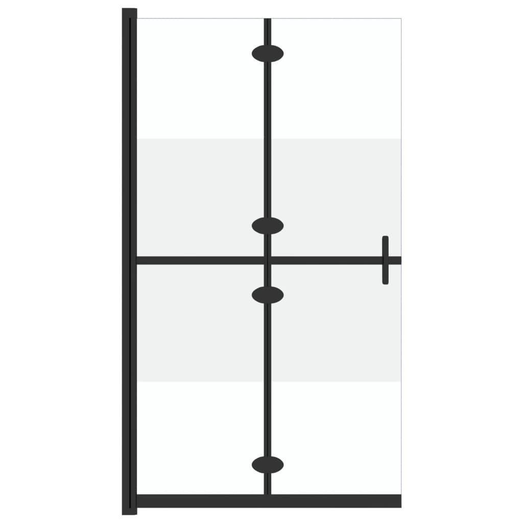 vidaXL Duschwand Faltbare begehbare Duschwand Halbmattiertes ESG-Glas 80x190 cm