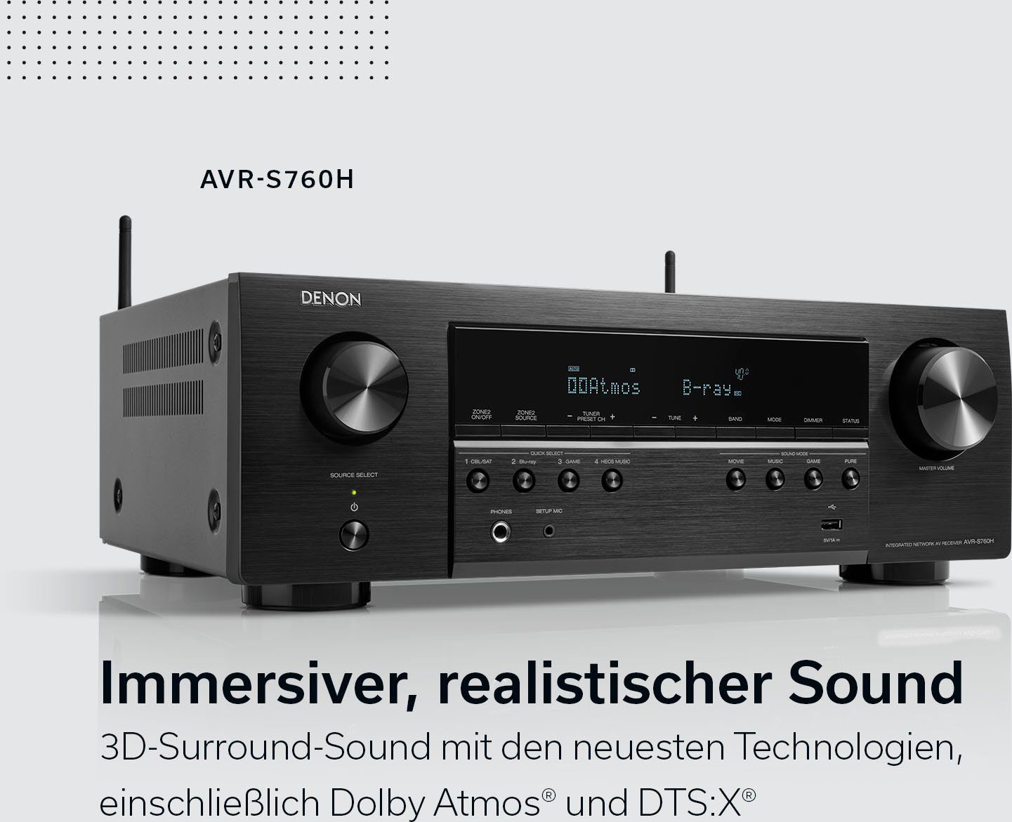 Denon AVR-S760H 8K- 7.2 Heimkinosystem (Bluetooth, WLAN, LAN (Ethernet
