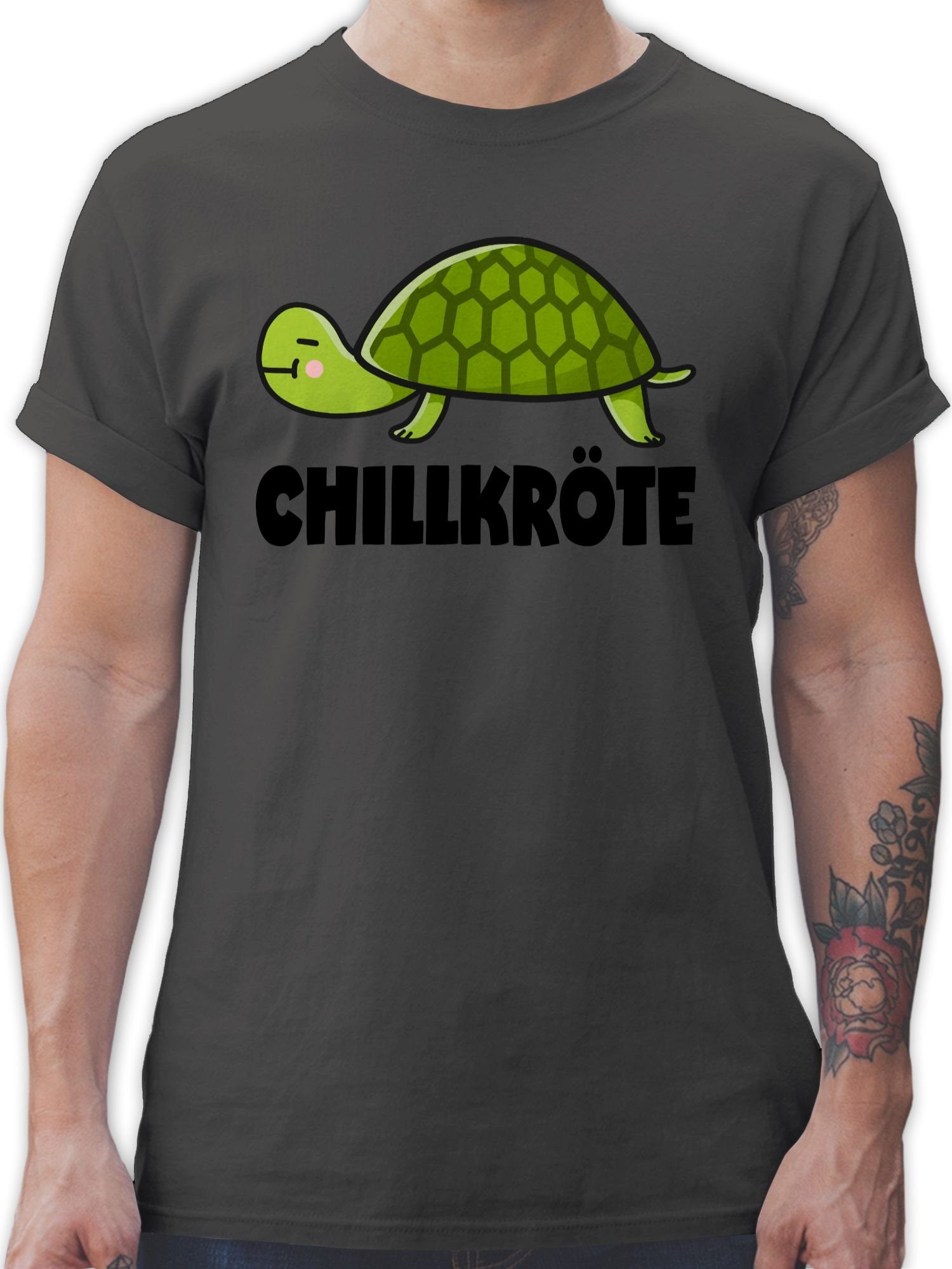 Shirtracer T-Shirt Chillkröte Cartoon Manga Anime 01 Dunkelgrau