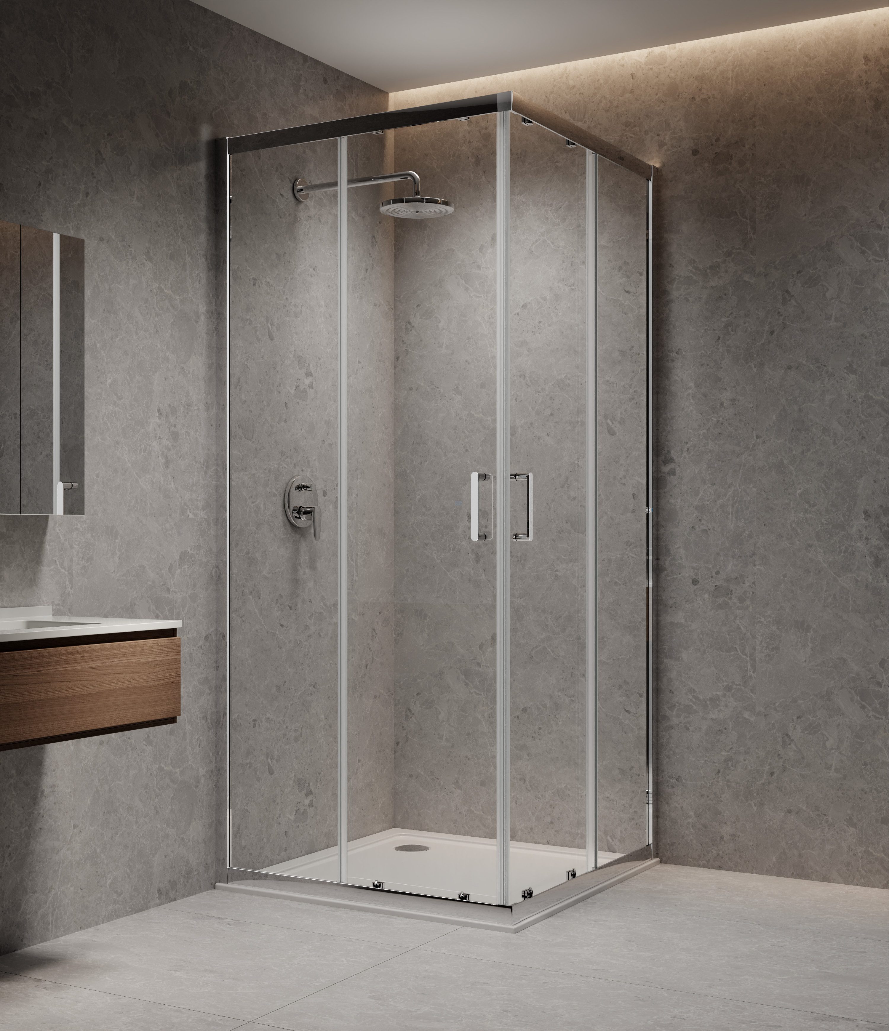 welltime Eckdusche New Trento, BxT: 90x90 cm, Einscheibensicherheitsglas, E günstig online kaufen