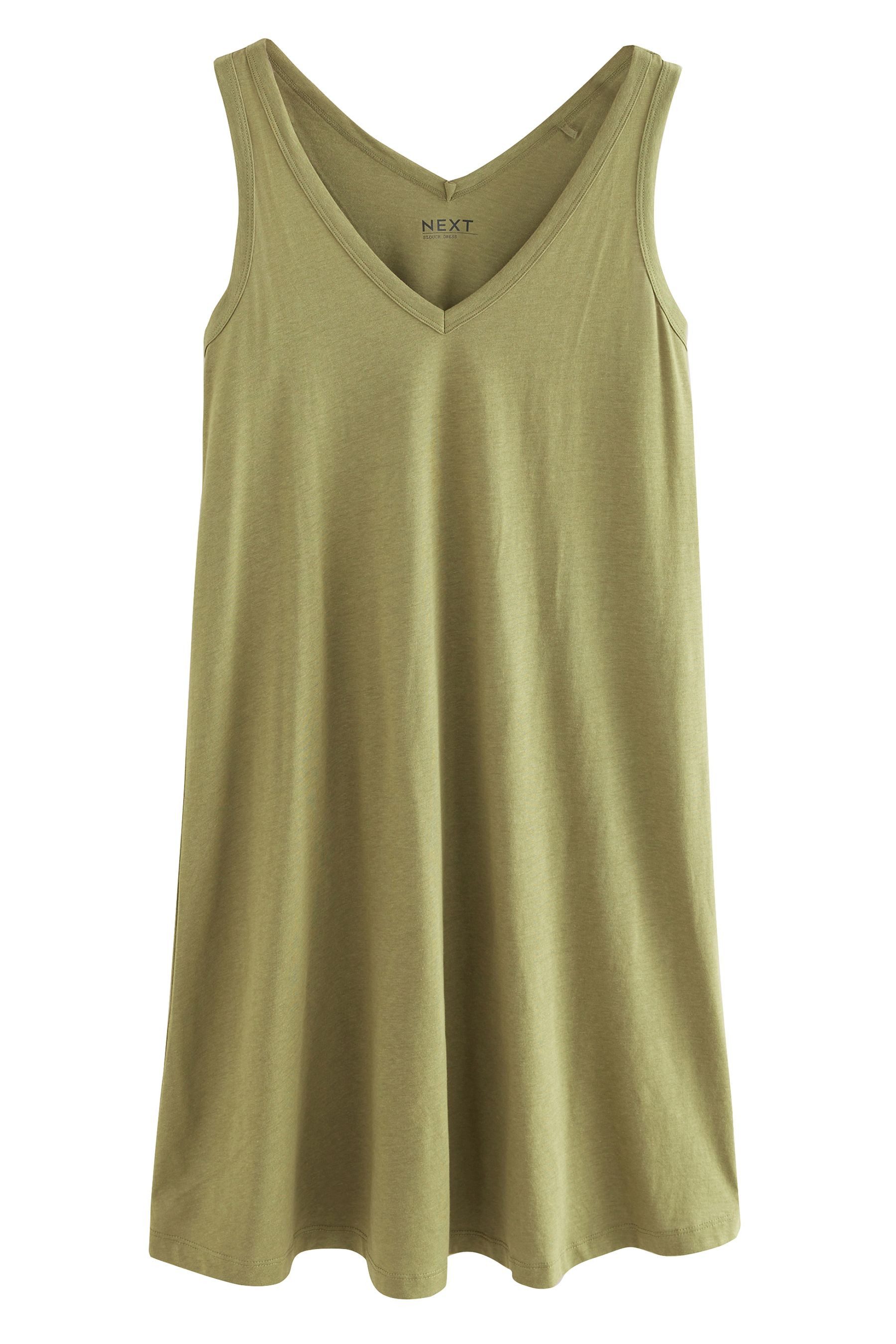 Next Jerseykleid Ärmelloses Schlabberkleid mit V-Ausschnitt (1-tlg) günstig online kaufen