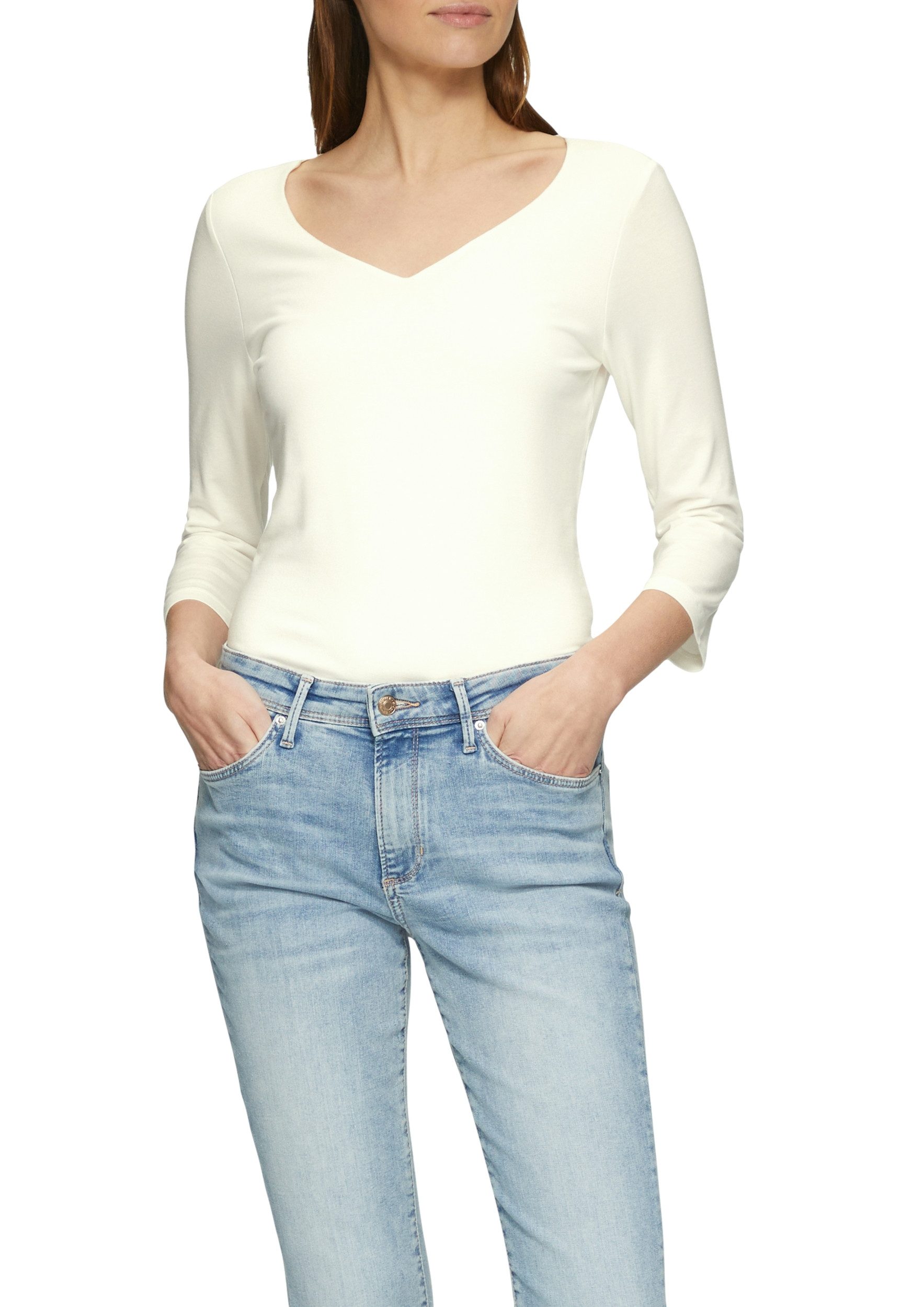 s.Oliver 3/4-Arm-Shirt - unifarbenes Basic Shirt günstig online kaufen