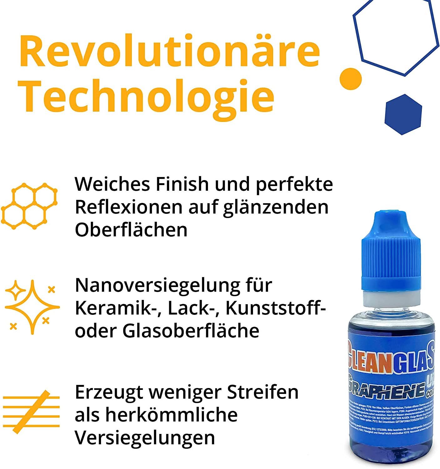 CleanglaS Cleanglas Graphen Glasversiegelung - Set Scheibenversiegelung