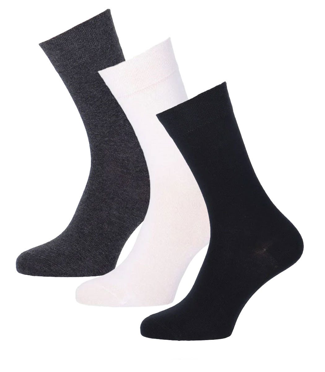 Wilox Basicsocken Baumwolle Socken mit Softbund 3er Pack (3-Paar, 3er-Pack) aus hautfreundlicher Baumwolle