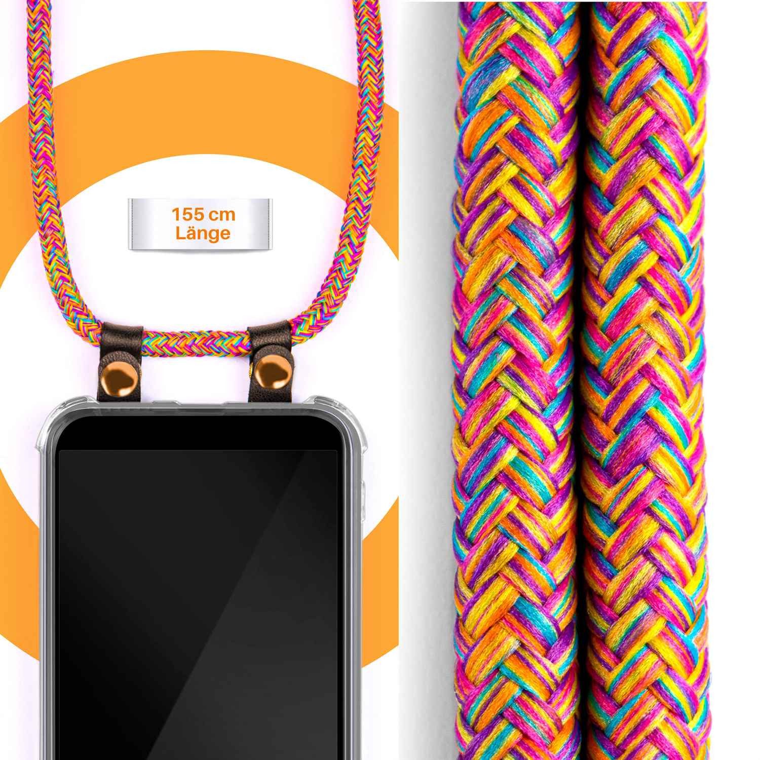 moex Handykette für Sony Xperia XA1 Hülle mit Band Free Spirit Bunt 5 Zoll, Handyhülle zum Umhängen Handyband Kette abnehmbar Handy Umhängeband
