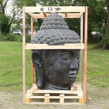 Oriental Galerie Dekofigur XXL Buddha Kopf Figur Gartenfigur aus Lavastein 150 cm (1 St), Frostsicher für Innen und Außen