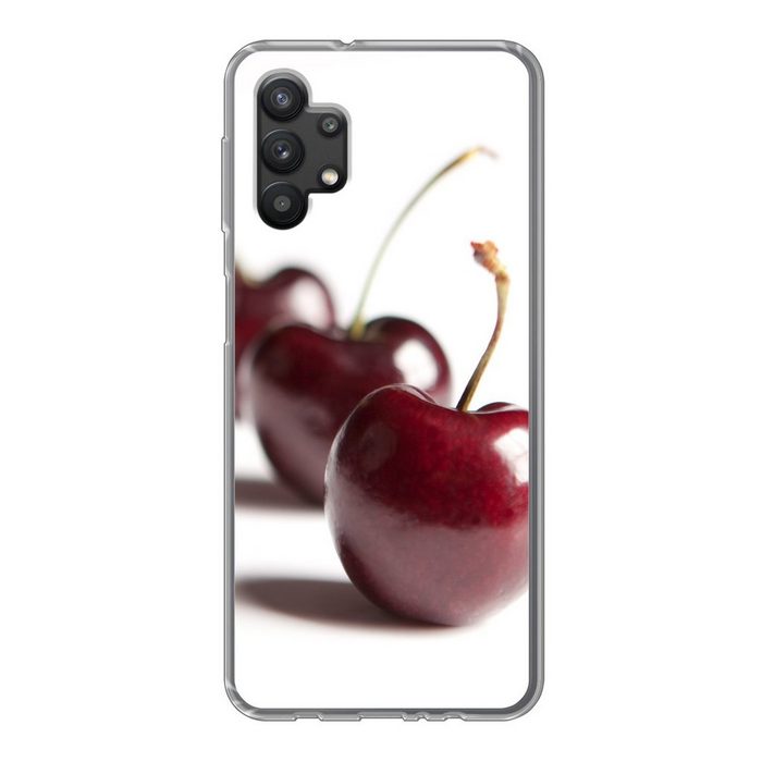 MuchoWow Handyhülle Kirschen - Weiß - Obst Handyhülle Samsung Galaxy A32 5G Smartphone-Bumper Print Handy