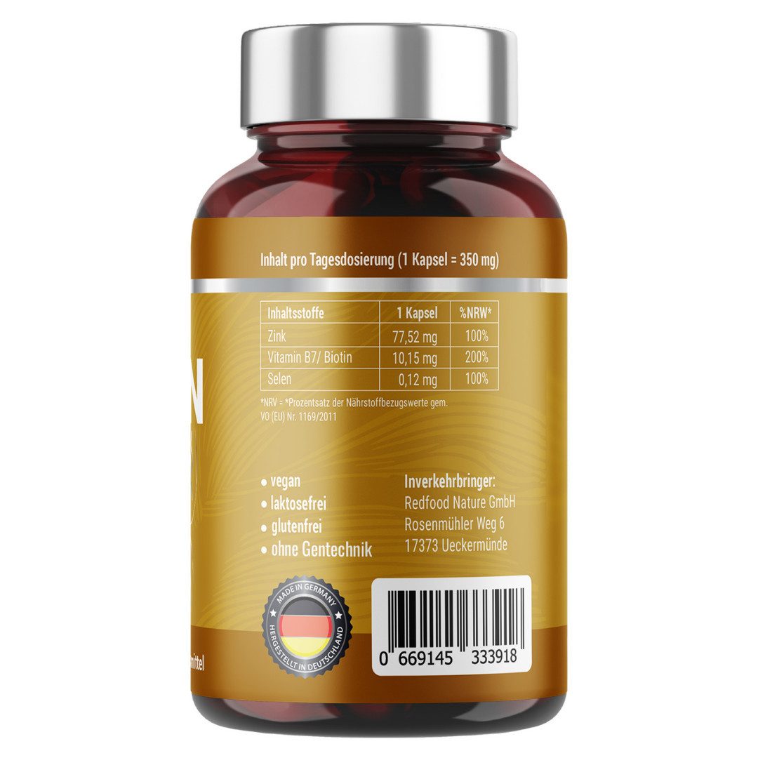 Redfood Biotin, Zink und Selen Kapseln, 1 er 365,00 St., 91,5 g