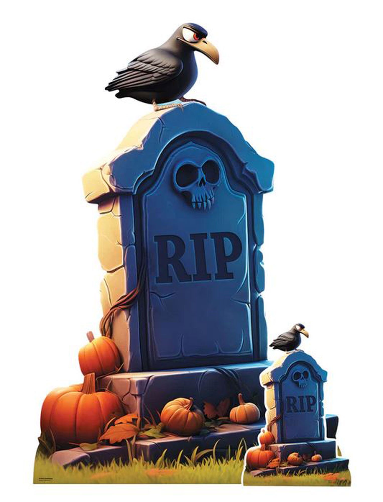 Dekofigur Halloween Pappaufsteller Cartoon Grabstein Pappaufsteller