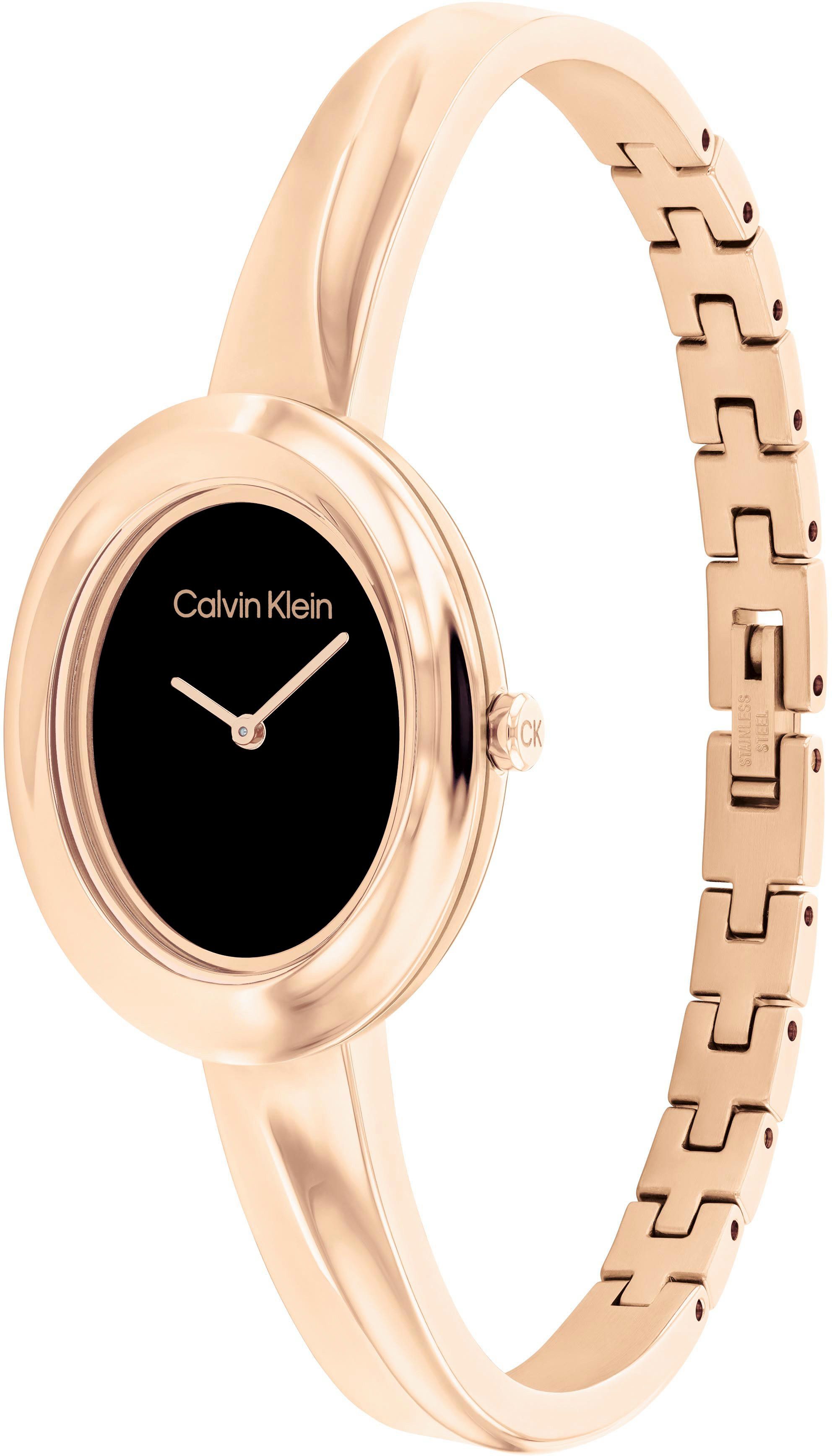 Calvin Klein Quarzuhr Twisted Bezel 25100057, Armbanduhr, Damenuhr, Edelsta günstig online kaufen