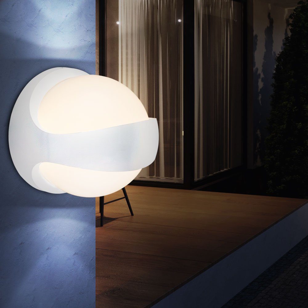 GLOBO LIGHTING LED Dekolicht, LED-Leuchtmittel fest verbaut, Warmweiß, Wandleuchte Up Down Außenlampe LED Fassadenleuchte weiß Balkonleuchte