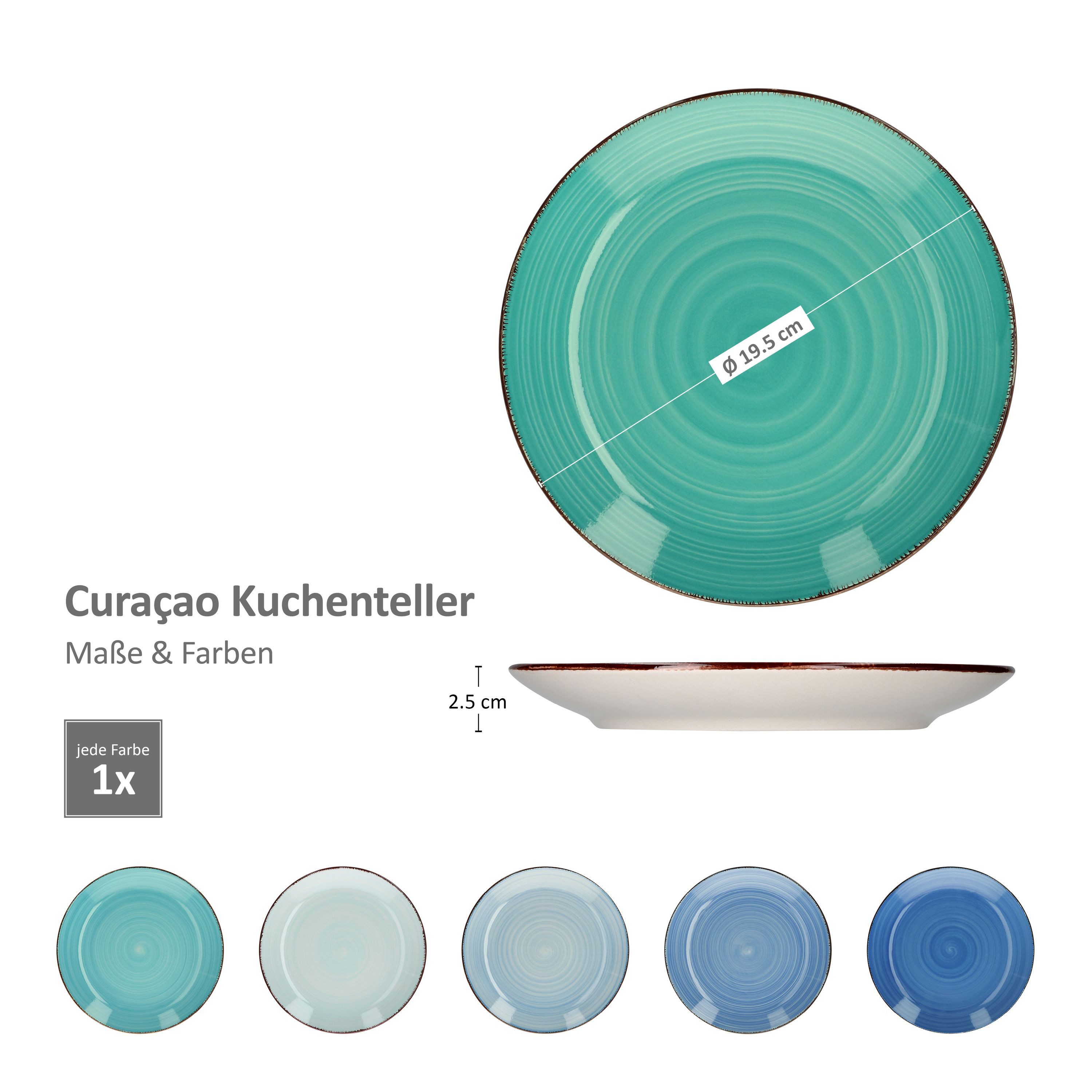 MamboCat Kaffeeservice 18tlg. Kaffeeservice Blue Curacao 6 Personen in Blau-Tönen, Steingut – Bild 5 von 5