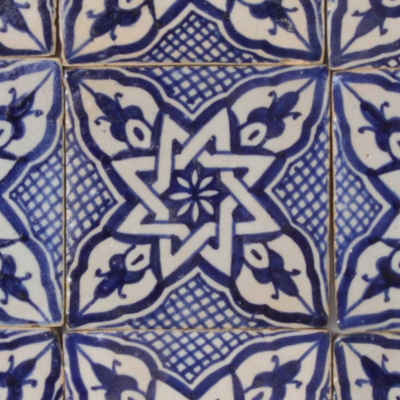 Casa Moro Ton Wandfliese »Marokkanische handbemalte Keramikfliese Daya 10 x 10 cm Kunsthandwerk aus Marokko Wandfliese für schöne Küche Dusche Badezimmer, FL7240«, Beige und Blau