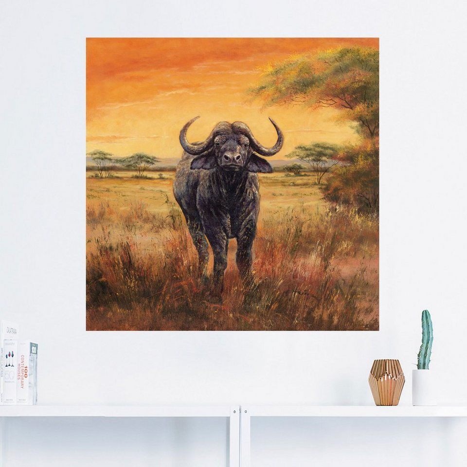 Artland Wandbild Büffel, Wildtiere (1 St), als Alubild, Leinwandbild,  Wandaufkleber oder Poster in versch. Größen, Direktdruck in optimaler  Auflösung
