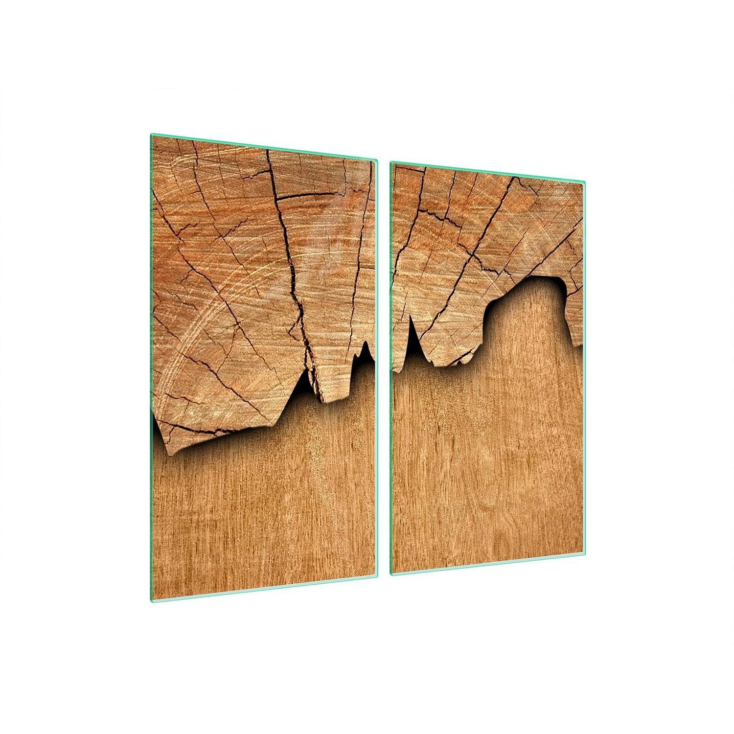 Decorwelt Herd-Abdeckplatte Herdabdeckplatte Ceranfeld Abdeckung Abdeckplatte Schneidebrett Holz, (2x30x52, 2 tlg), für alle Herdarten excl. Gasherde
