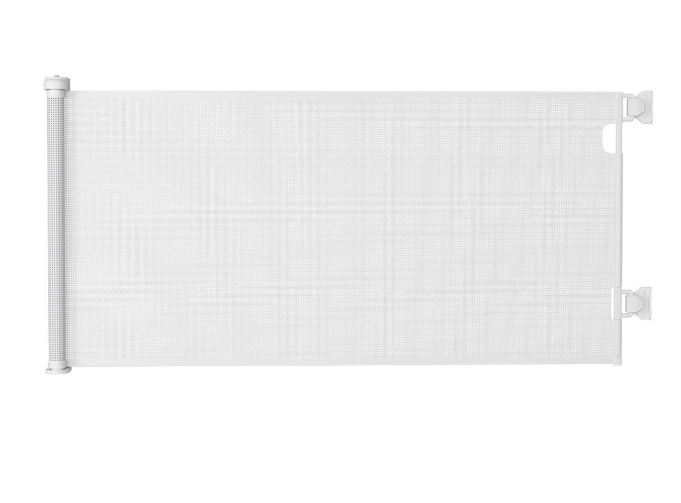MAEREX Türschutzgitter Treppenschutzgitter Weiß (Kinderschutzgitter Flexible Einziehbar 0-140cm), Haustier-Türgitter 0-180°