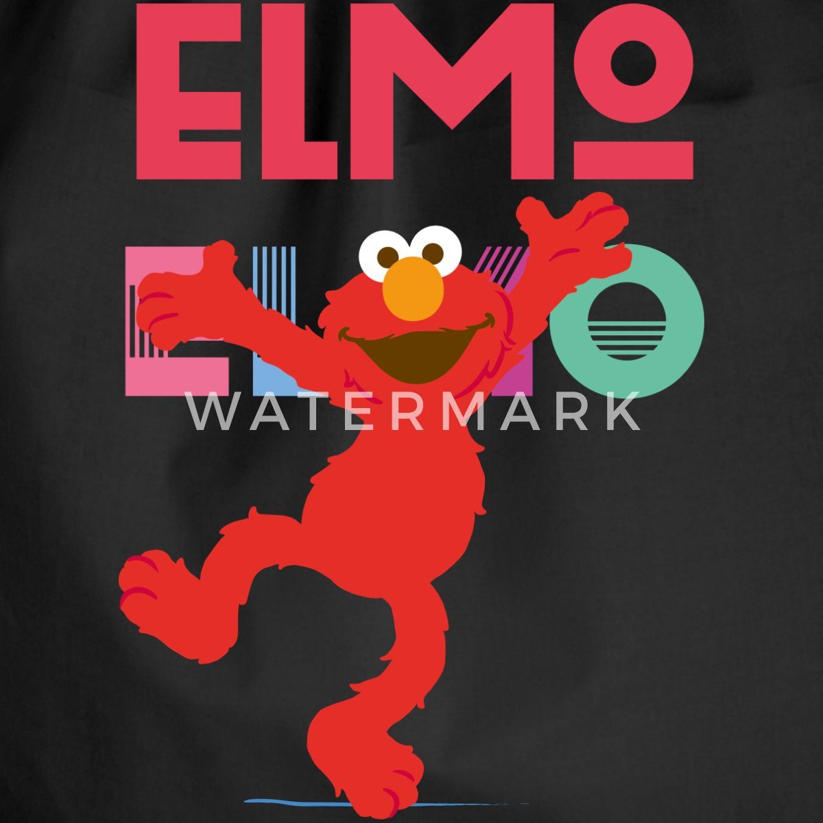 Spreadshirt Turnbeutel Sesamstraße Elmo Springt vor Freude Turnbeutel (1-tlg)