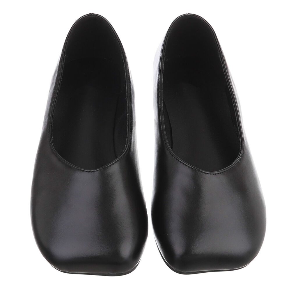Ital-Design Damen Ballerina Slip-On flach schlicht elegant Slipper (92269076) Blockabsatz Klassische Ballerinas in Schwarz – Bild 4 von 5