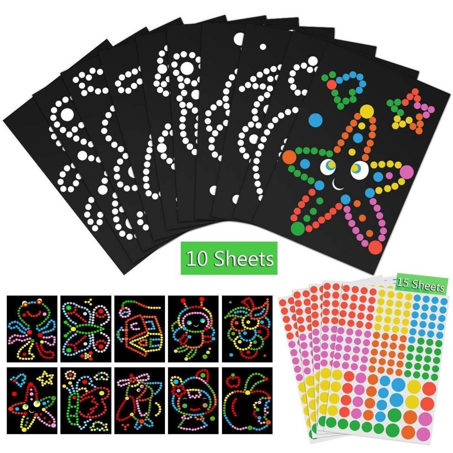 LuxusKollektion Kreativset Punkt Aufkleber Kunst Papier Set 10 Muster Bunt