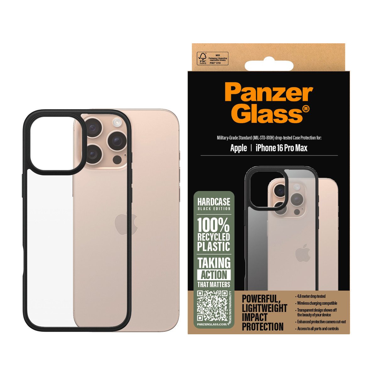 CARE by PanzerGlass Handyhülle HardCase für Apple iPhone 16 Pro Max, Backcover, Schutzhülle, Handyschutzhülle, Case, Schutzcase, stoßfest