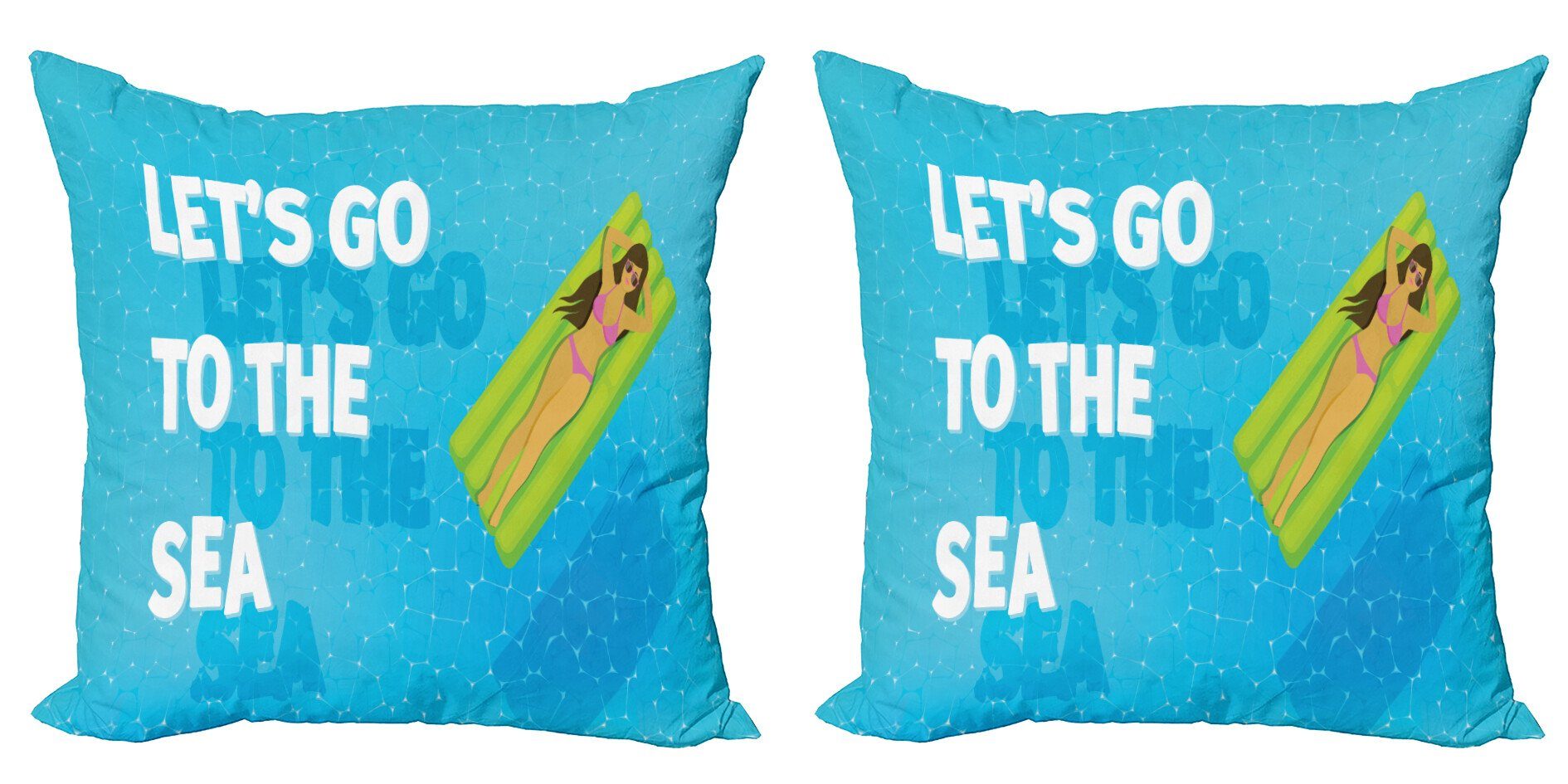 Lets Nachricht Go (2 Abakuhaus Digitaldruck, Sea Accent to Stück), Strand Doppelseitiger Kissenbezüge Modern the