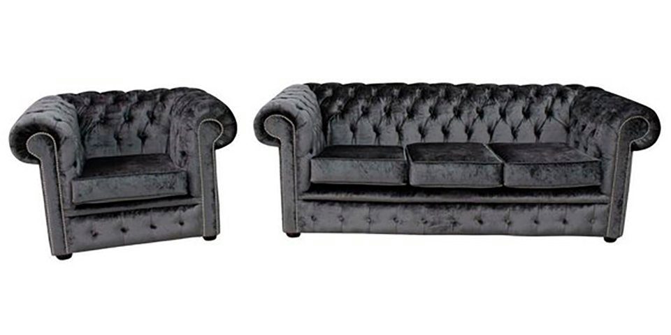 Chesterfield-Sofa, Sitzer Couch Chesterfield Sofa JVmoebel 3+1 Garnitur