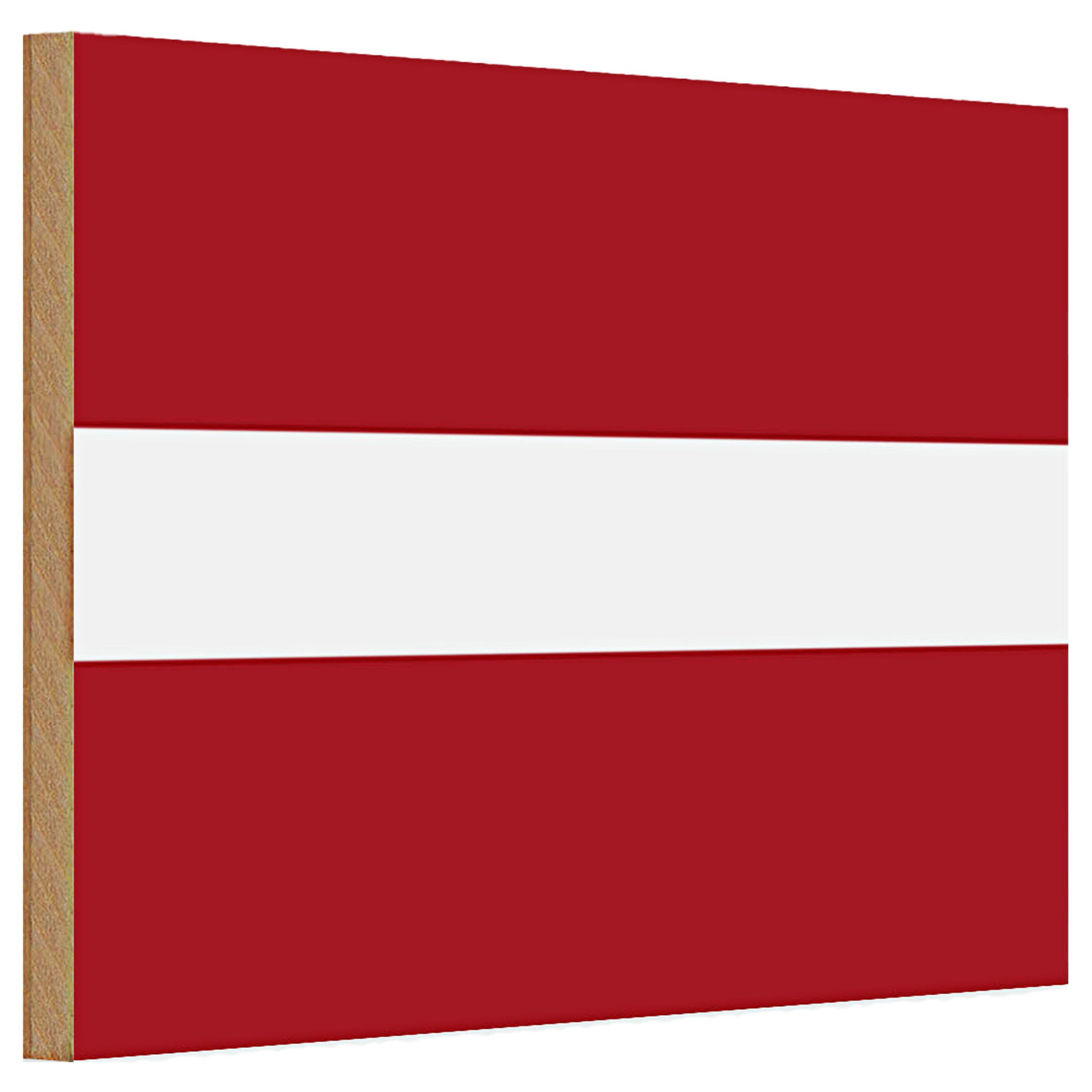 Roomando Holzbild Holzschild Flagge Lettland 30x20cm Flag of Latvia